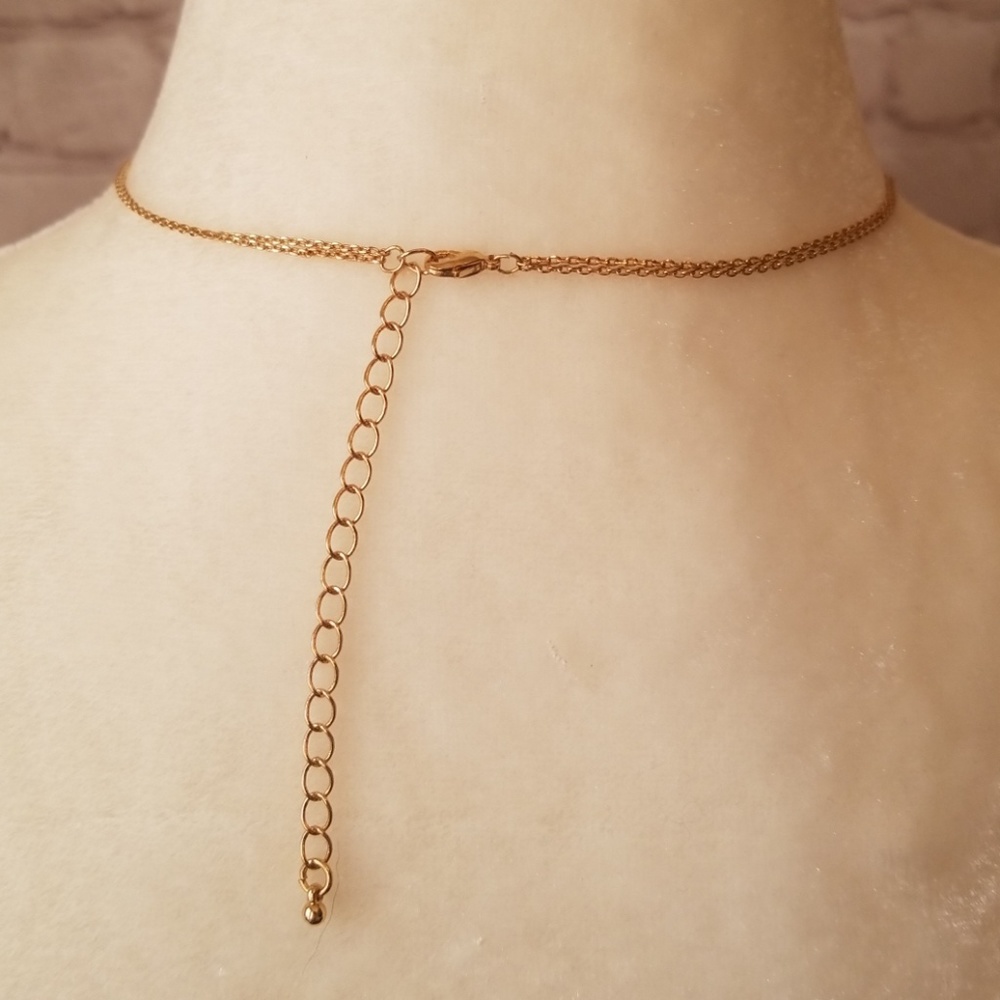 Nordstrom's BP Gold Tone Layered Crystal Necklace - Picture 3 of 3